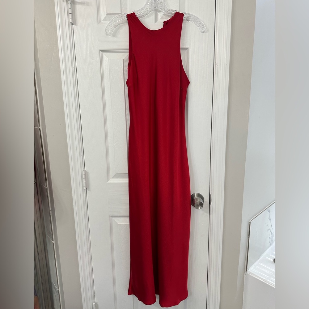Chic Red Sleeveless Maxi Dress